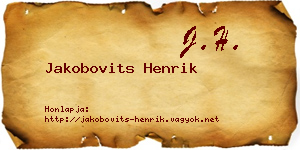 Jakobovits Henrik névjegykártya