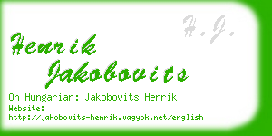 henrik jakobovits business card